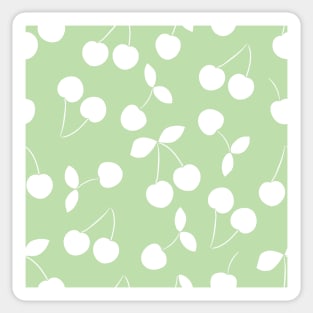 Cherry print on green Sticker